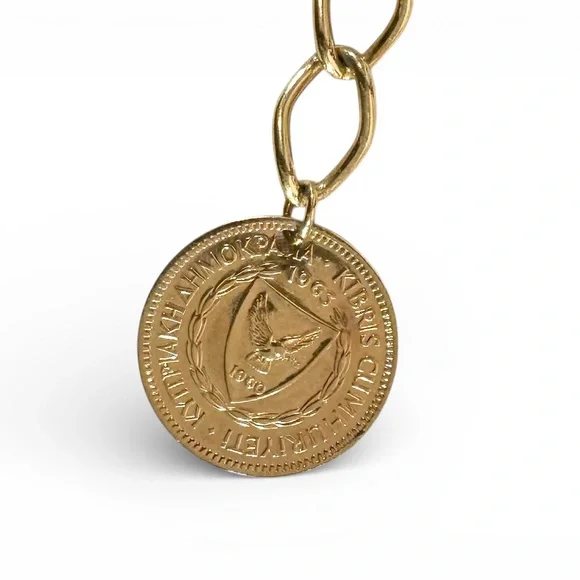 Vintage Chain Belt with coin, Triple Twisted-knotted Bohemian Hippie Gold tone - Picture 8 of 10